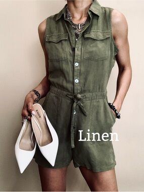 Brand New linen romper size 6